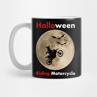 Halloween Witch riding Motorcycle Mug